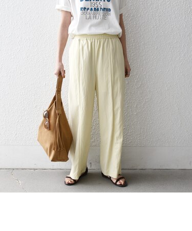 《予約》SHIPS any:〈洗濯機可能〉ツイル センター シーム ワイド イージー パンツ