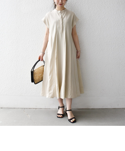 《予約》SHIPS any:〈洗濯機可能〉ツイル バンドカラー シャツ ワンピース