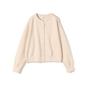 〈洗濯機可能〉コットン リブ スナップ ボタン カーディガン