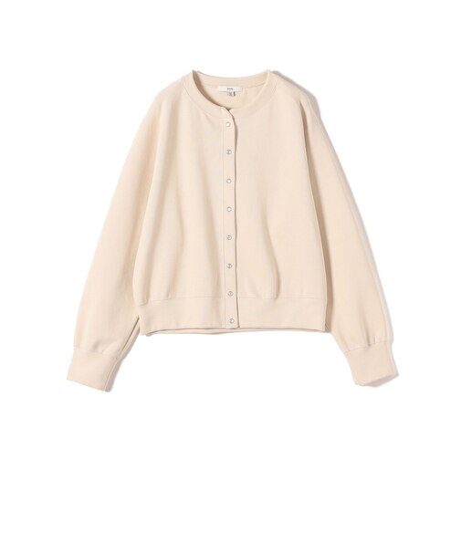 〈洗濯機可能〉コットン リブ スナップ ボタン カーディガン