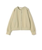 〈洗濯機可能〉コットン リブ スナップ ボタン カーディガン