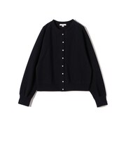 〈洗濯機可能〉コットン リブ スナップ ボタン カーディガン