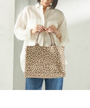 《予約》【SHIPS別注】BINDU: レオパード ジャカード トート バッグ