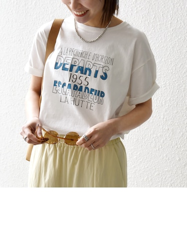 《予約》【SHIPS any別注】La Hutte:〈洗濯機可能〉デザイン ロゴ プリント TEE 26SS