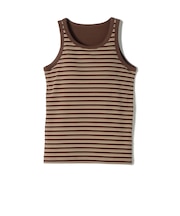 《予約》SHIPS Colors:〈手洗い可能〉ボーダー カップ タンクトップ◆