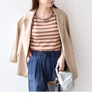 《予約》SHIPS Colors:〈手洗い可能〉ボーダー カップ タンクトップ◆