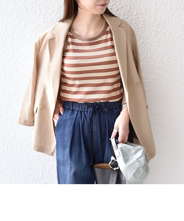 《予約》SHIPS Colors:〈手洗い可能〉ボーダー カップ タンクトップ◆