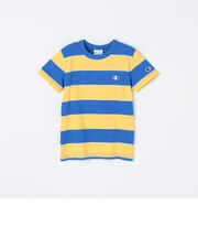 Champion:〈洗濯機可能〉ワイド ボーダー ワンポイント 刺繍 Tシャツ<KIDS>