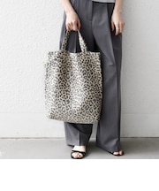 《予約》BINDU: A4 レオパード ジャカード トート バッグ