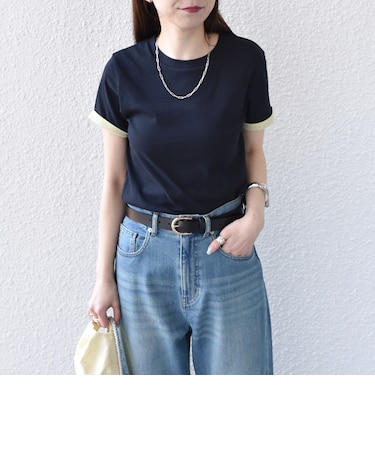 《予約》SHIPS Colors:〈手洗い可能〉シアー ドライ タッチ バイカラー TEE◆