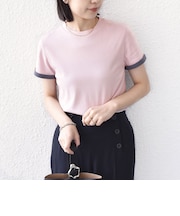 《予約》SHIPS Colors:〈手洗い可能〉シアー ドライ タッチ バイカラー TEE◆