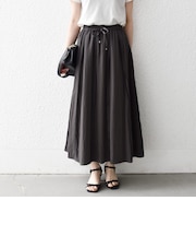 《予約》SHIPS any:〈洗濯機可能〉ツイル アウト シーム イージー ギャザー スカート
