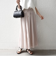 《予約》SHIPS any:〈洗濯機可能〉ツイル アウト シーム イージー ギャザー スカート