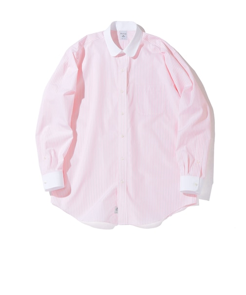 Southwick: コットン ボールド ストライプ ラウンド カラー シャツ