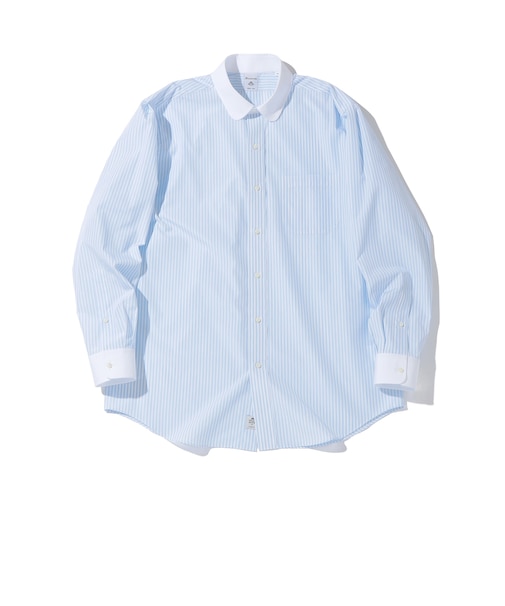 Southwick: コットン ボールド ストライプ ラウンド カラー シャツ