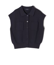 《予約》SHIPS Colors:〈手洗い可能〉ポロ フレンチスリーブ ニット ベスト◆