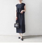 《予約》SHIPS any:〈洗濯機可能〉リネン ライク ビスチェ × Iライン ワンピース セット