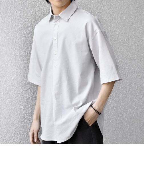 【WEB限定】SHIPS any: ハイブリッドリネン プルオーバー シャツ(セットアップ対応) 26SS◆