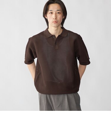 City Ambient Products: ポリエステル メッシュ ニット ショートスリーブ ポロ