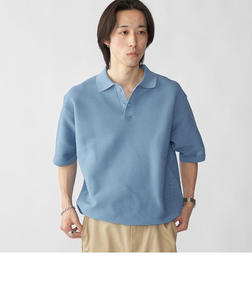 City Ambient Products: ポリエステル メッシュ ニット ショートスリーブ ポロ