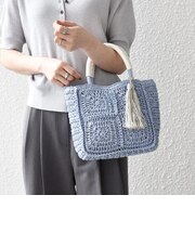 《予約》SHIPS any:  メッシュ ペーパー タッセル トート バッグ