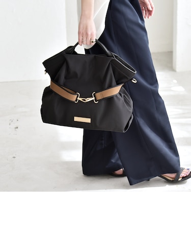 《予約》quaranciel: ラインベルト 2way ショルダー トート バッグ（A4対応）