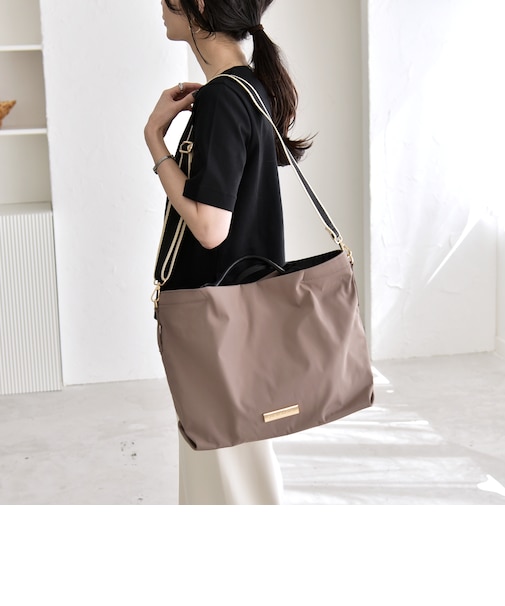 《予約》quaranciel: ラインベルト 2way ショルダー トート バッグ（A4対応）