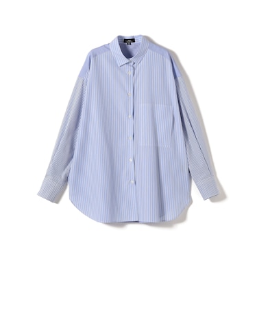 SHIPS Primary Navy Label:クレイジー ストライプ ビッグ シャツ