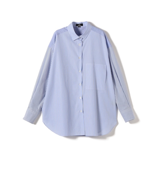 SHIPS Primary Navy Label:クレイジー ストライプ ビッグ シャツ