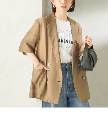 《予約》〈手洗い可能〉シルク混 シアー 羽織 半袖 ジャケット