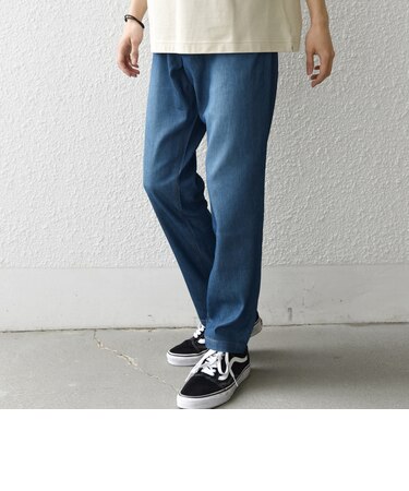 SHIPS any: ライト メッシュ デニム テーパード パンツ (セットアップ対応)◆