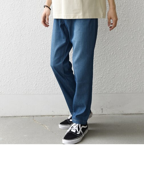 SHIPS any: ライト メッシュ デニム テーパード パンツ (セットアップ対応)◆