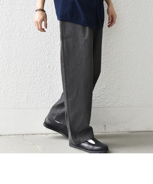 SHIPS any: ライト メッシュ デニム 1タック リラックス パンツ (セットアップ対応)◆