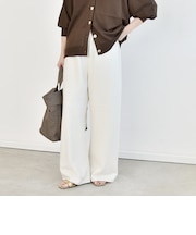 《予約》quaranciel:〈手洗い可能〉バイアス ストレッチ イージー ワイド パンツ