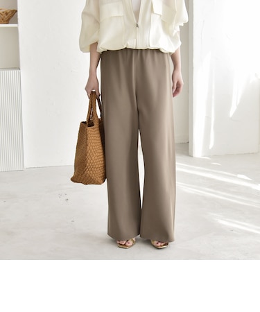 《予約》quaranciel:〈手洗い可能〉バイアス ストレッチ イージー ワイド パンツ