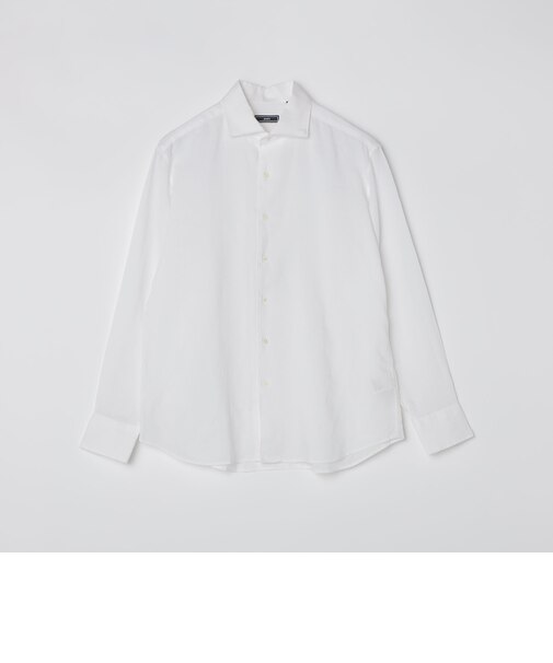 SHIPS: ウォッシュド リネン ワンピースカラー ソリッド シャツ