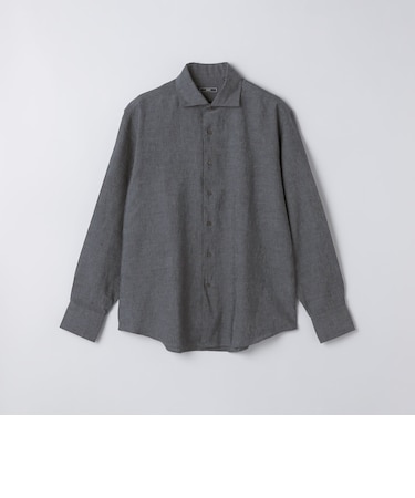 SHIPS: ウォッシュド リネン ワンピースカラー ソリッド シャツ