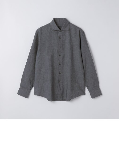 SHIPS: ウォッシュド リネン ワンピースカラー ソリッド シャツ