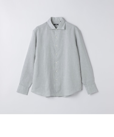 SHIPS: ウォッシュド リネン ワンピースカラー ソリッド シャツ