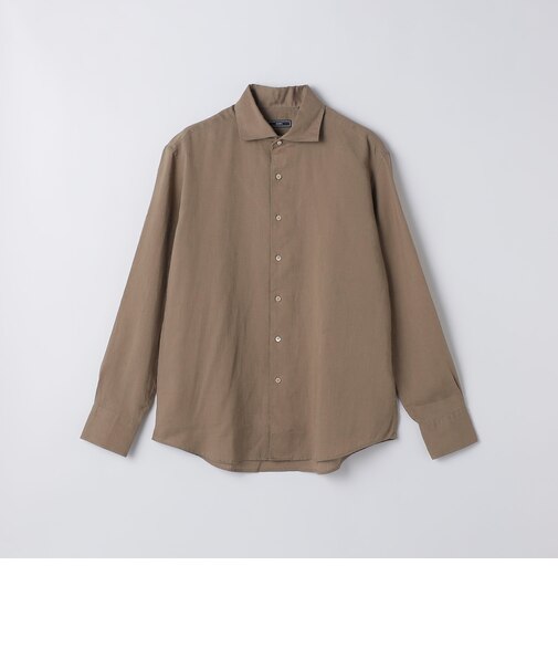 SHIPS: ウォッシュド リネン ワンピースカラー ソリッド シャツ
