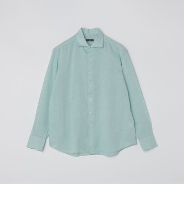 SHIPS: ウォッシュド リネン ワンピースカラー ソリッド シャツ