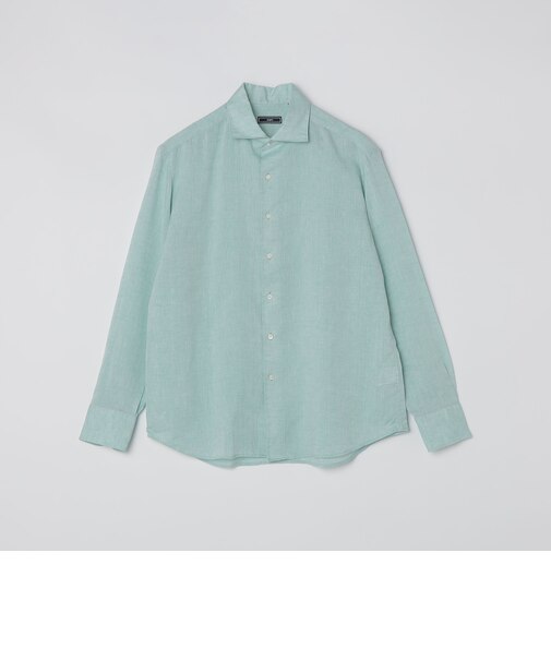 SHIPS: ウォッシュド リネン ワンピースカラー ソリッド シャツ