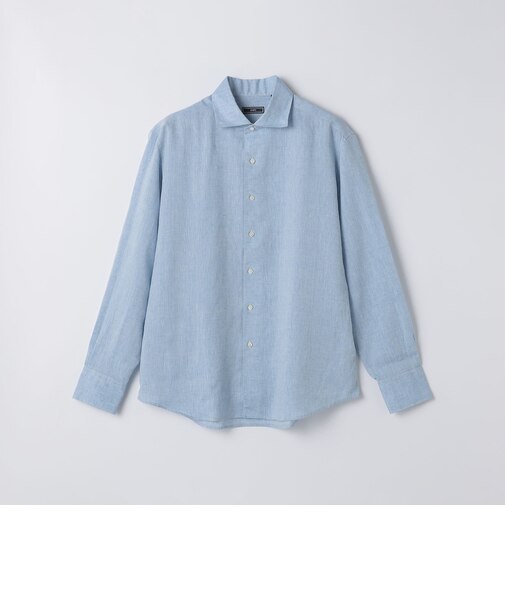 SHIPS: ウォッシュド リネン ワンピースカラー ソリッド シャツ