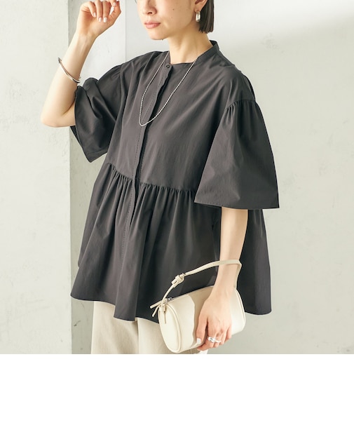 《予約》〈接触冷感 / 撥水加工〉TEXBRID(R) タフタ ショート スリーブ 羽織 シャツ