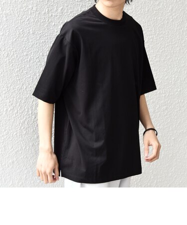 SHIPS any:〈遮熱〉SOLAMENT(R) セミ モックネック リラックス Tシャツ◆