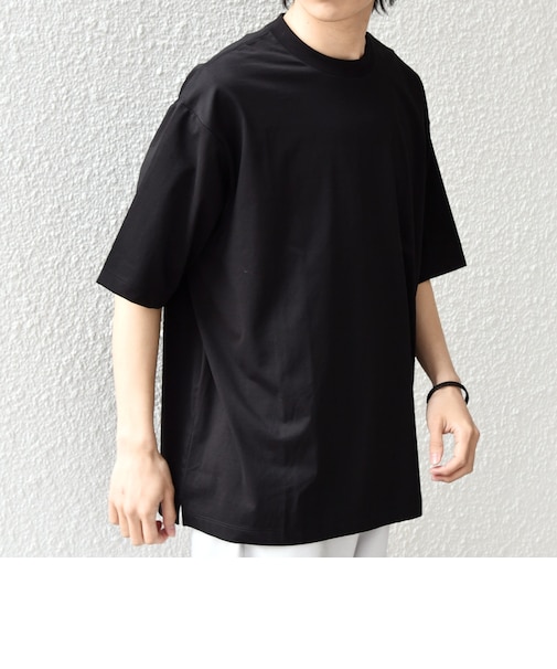 SHIPS any:〈遮熱〉SOLAMENT(R) セミ モックネック リラックス Tシャツ◆