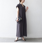 《予約》SHIPS any:〈接触冷感/汗染み防止加工/洗濯機可能〉スキッパー Aライン ワンピース