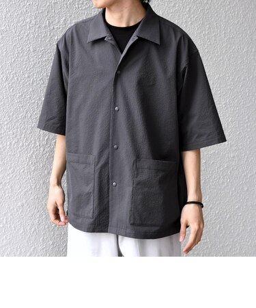 SHIPS any:〈撥水/軽量/ストレッチ〉SOLOTEX(R) シアサッカー キャンプポケット シャツ 26SS◆
