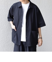 SHIPS any:〈撥水/軽量/ストレッチ〉SOLOTEX(R) シアサッカー キャンプポケット シャツ 26SS◆