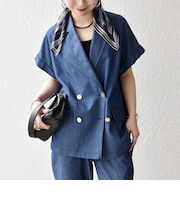 《予約》SHIPS any:〈洗濯機可能〉シャンブレー デニム ロールアップ シャツ ジャケット